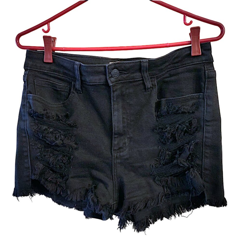 NEW - CELLO Jeans Women's Juniors High Rise Ripped Denim Shorts - large